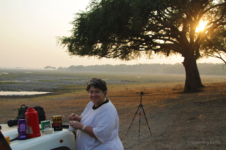 On safari - a special breakfast on the shores of Lake Katavi...